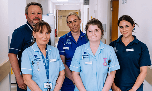 smiling hospital staff members